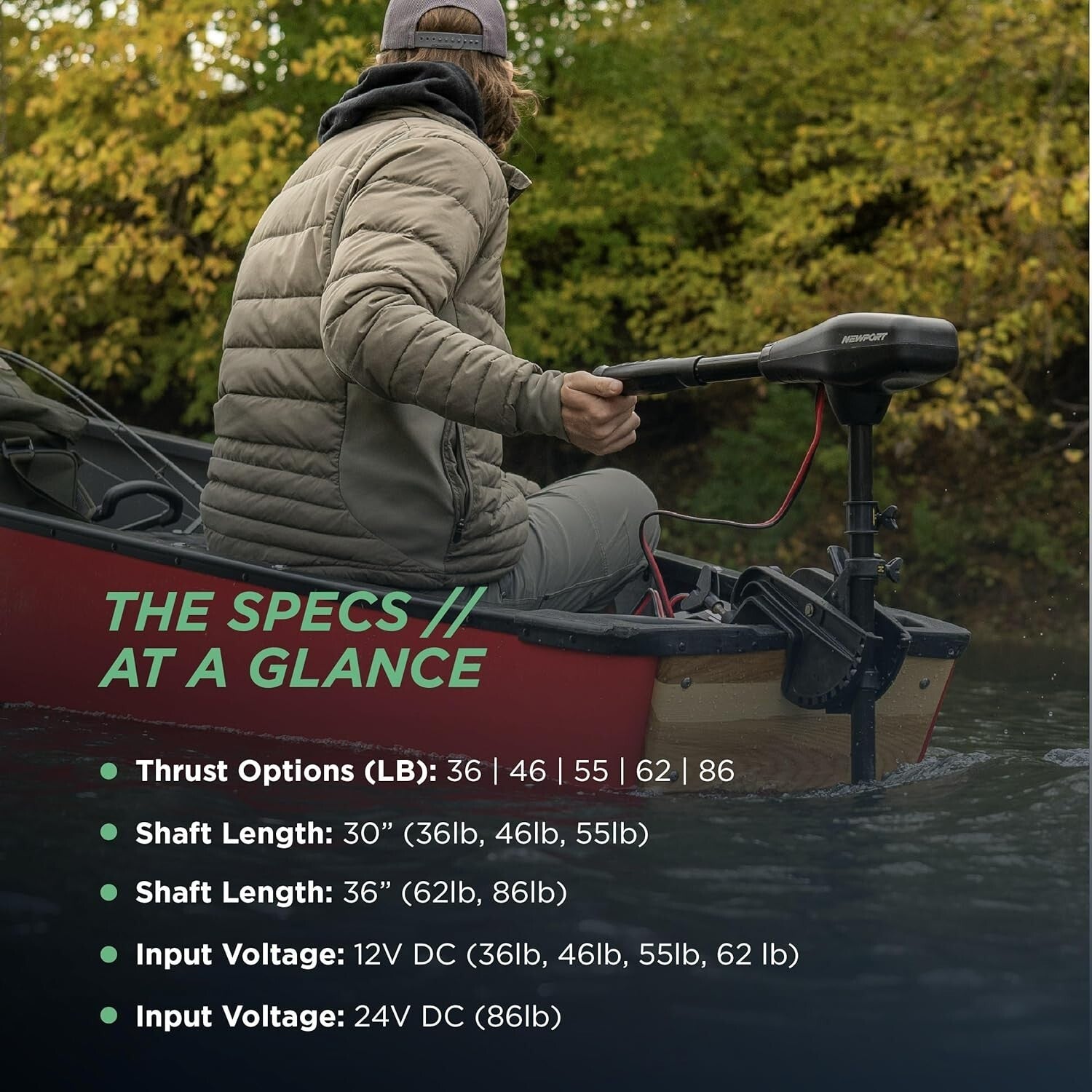 Efficient NV-Series 24V Trolling Motor - Quiet Operation, 8 Speeds for Anglers