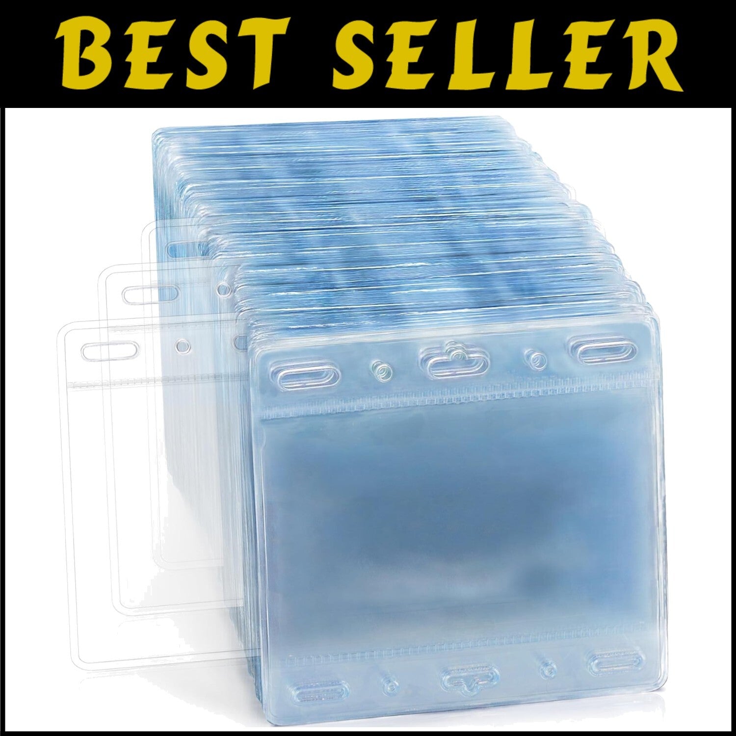 Large 1000 Pack Horizontal Card Protectors - Secure 4x3 ID Holder Pouches