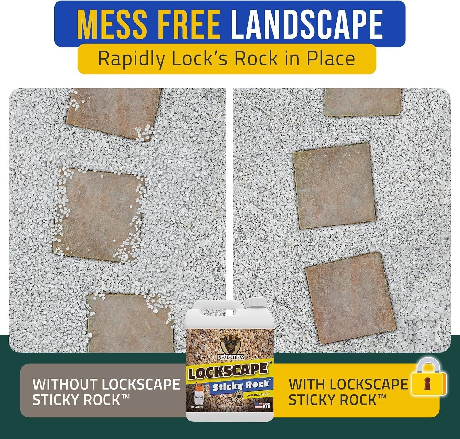 Lockscape 1 Gallon Decomposed Granite Stabilizer - Strong & Safe Adhesive