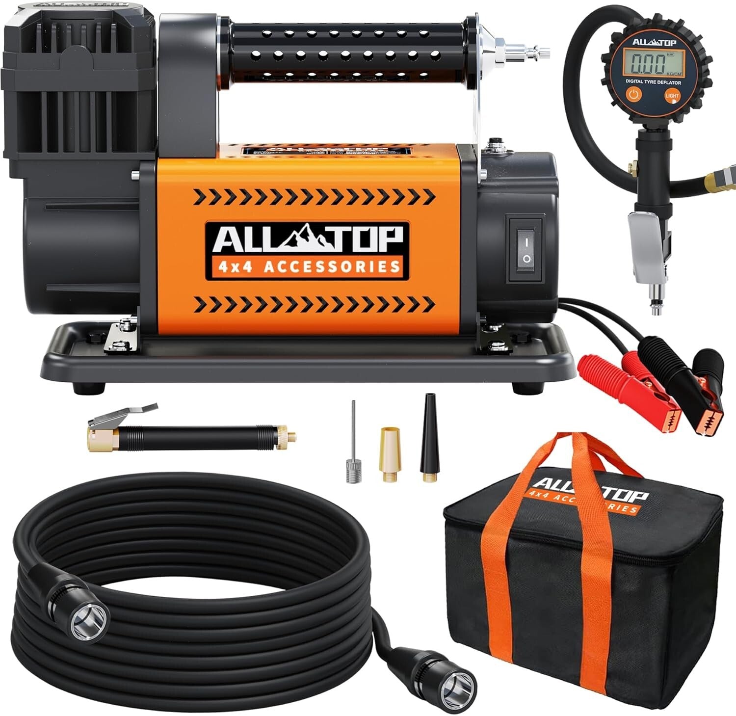 Quick Inflate 12V Air Pump with Safety Features for Trucks & RVs - 78 Db Noise