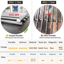 Load image into Gallery viewer, 17" Grill Grates - Solid SUS 304 Stainless Steel for Nexgrill, Kenmore, Uniflame