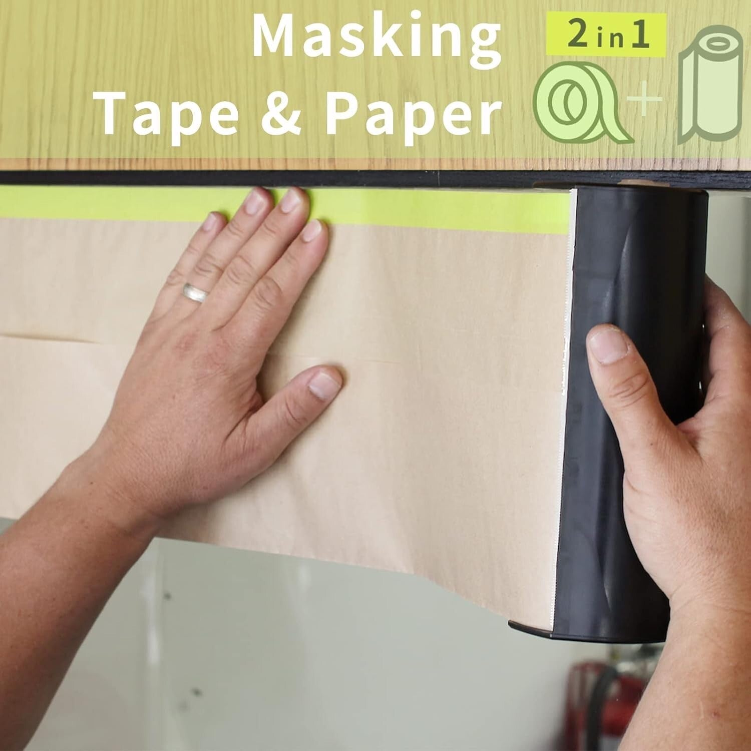 Pre-Taped Masking Paper Roll, 12x50 ft - Perfect for Clean Edges & Fast Painting