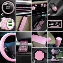 Load image into Gallery viewer, Fashionable Light Pink Car Accessories Bundle: Steering Cover &amp; Phone Holder