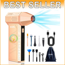 Load image into Gallery viewer, Gold Compressed Air Blower - Lightweight 3-Gear Electric Duster for PC Cleaning