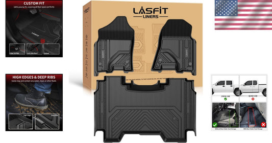 Eco-Friendly Black Floor Liners for Ram 1500 Crew Cab 2019-2024 - Versatile Fit