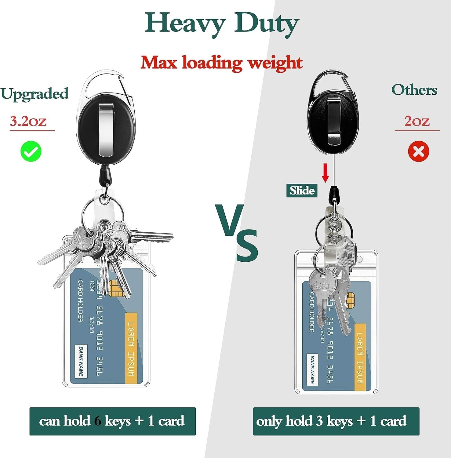 Versatile 50Pcs Badge Reels with Heavy-Duty Clips & 26-Inch Retractable Cord