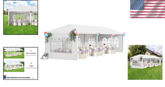 Spacious 10x30ft Outdoor Wedding Tent with 5 Removable Walls - Party Essential