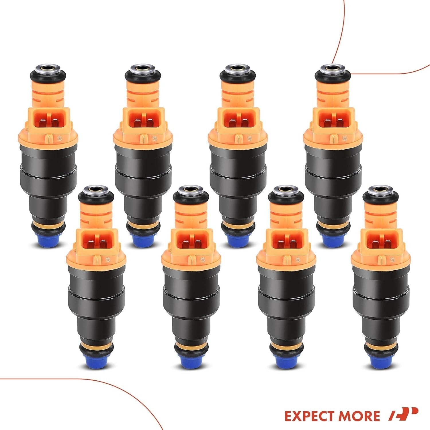 Set of 8 Fuel Injectors for Ford, Lincoln, Mercury - V8 Models Compatibility