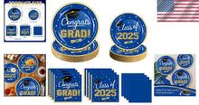 Load image into Gallery viewer, 320 Pcs Disposable Graduation Dinner Plates &amp; Napkins - Ideal for Class of 2025