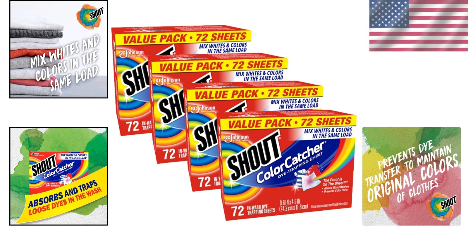 Color Catcher Sheets - Mixed Wash Solution for Efficient Laundry (144 Sheets)