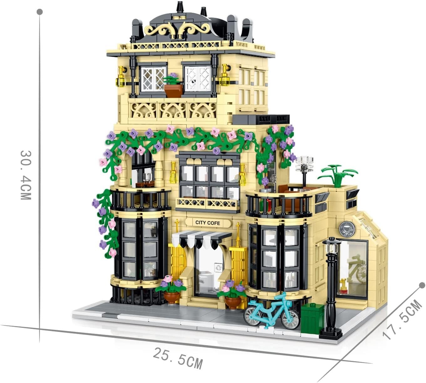 Detailed City Restaurant Architecture Model with LED Lights - 12+ Age Friendly