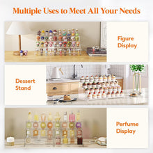 Load image into Gallery viewer, 12-Inch Clear Plastic Display Stand - Tool-Free Assembly for Organizing &amp; Decor