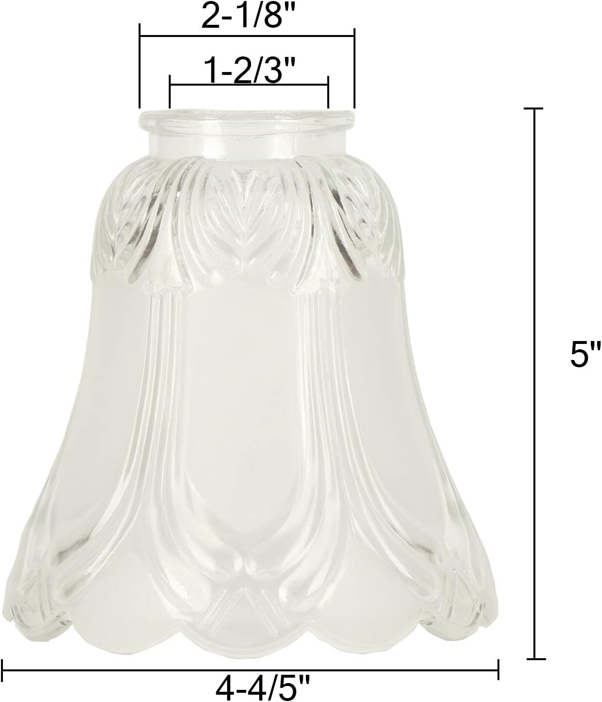 Clear & Frosted Glass Ceiling Fan Light Covers - Pack of 4, Transitional Style