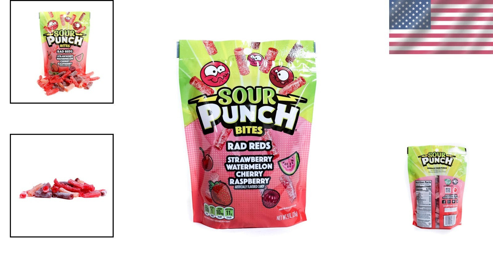 Delicious Low-Fat Red Flavor Bites: Cherry, Strawberry, Watermelon & Raspberry