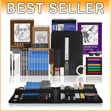 Load image into Gallery viewer, Ultimate 54-Piece Artist Set in Pop-Up Carry Case - Graphite, Charcoal &amp; Pastels