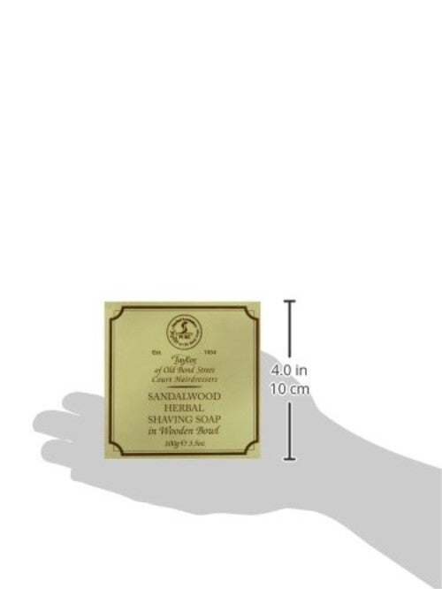 Refillable Sandalwood Shaving Soap in Wooden Bowl, 3.5 oz – Eco-Friendly Luxury