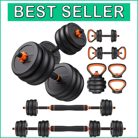 5-in-1 Adjustable Dumbbell Set: Versatile 20/30/40/45/70/90lbs Fitness Equipment