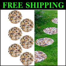 Load image into Gallery viewer, Set of 6 Polished 12-Inch River Rock Stepping Stones for Elegant Garden Paths