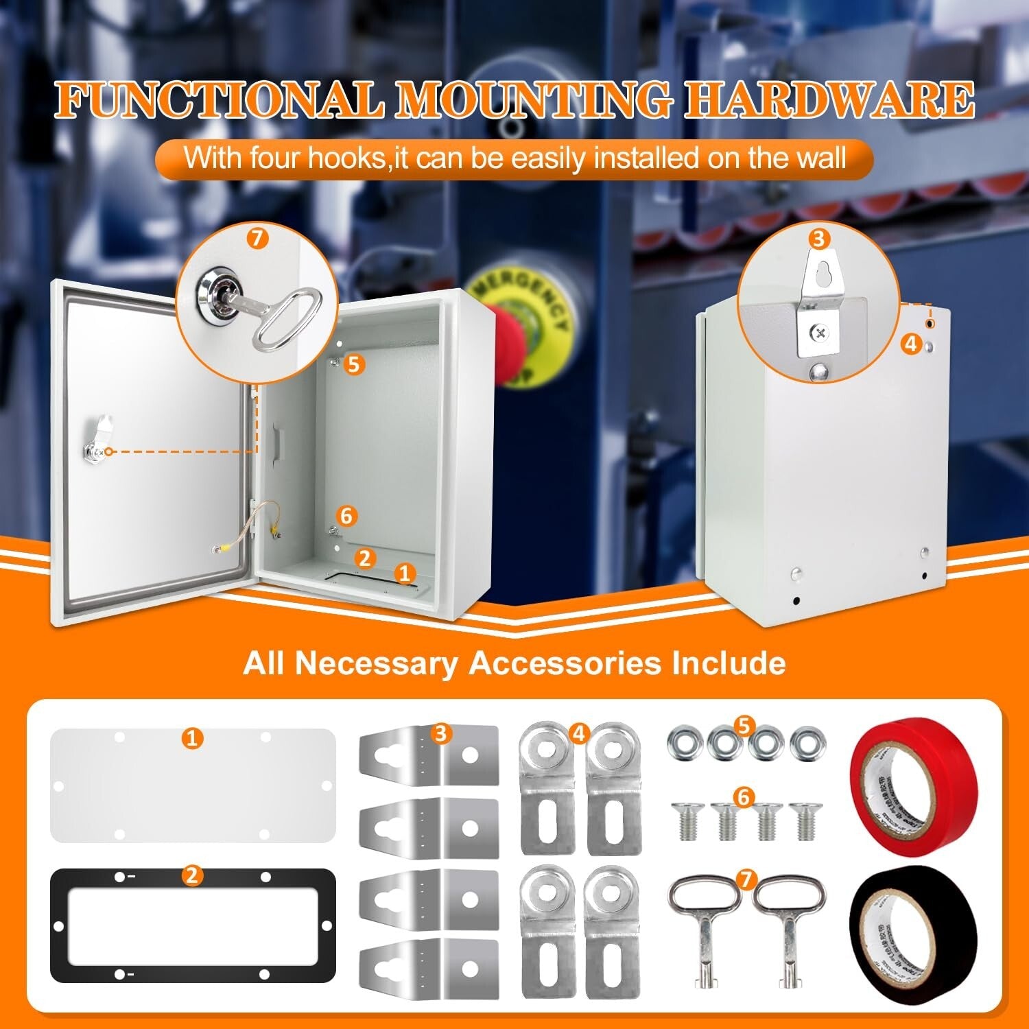 IP66 Waterproof Outdoor Electrical Box 24x16x10'' - Durable & Lockable Enclosure