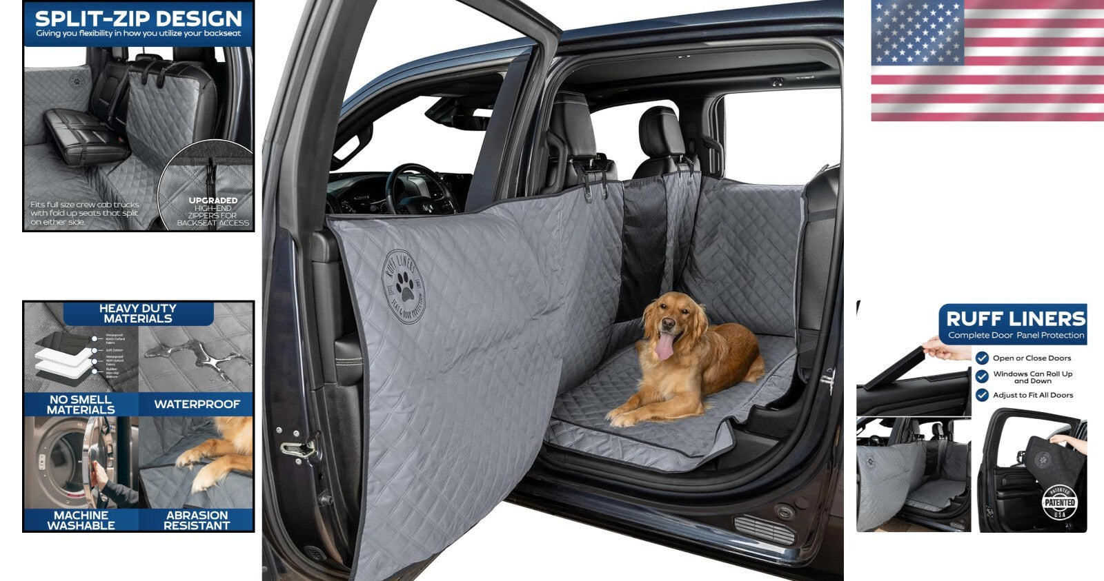 Patented Waterproof Truck Dog Cover with Split Seat Design - Hassle-Free Travel