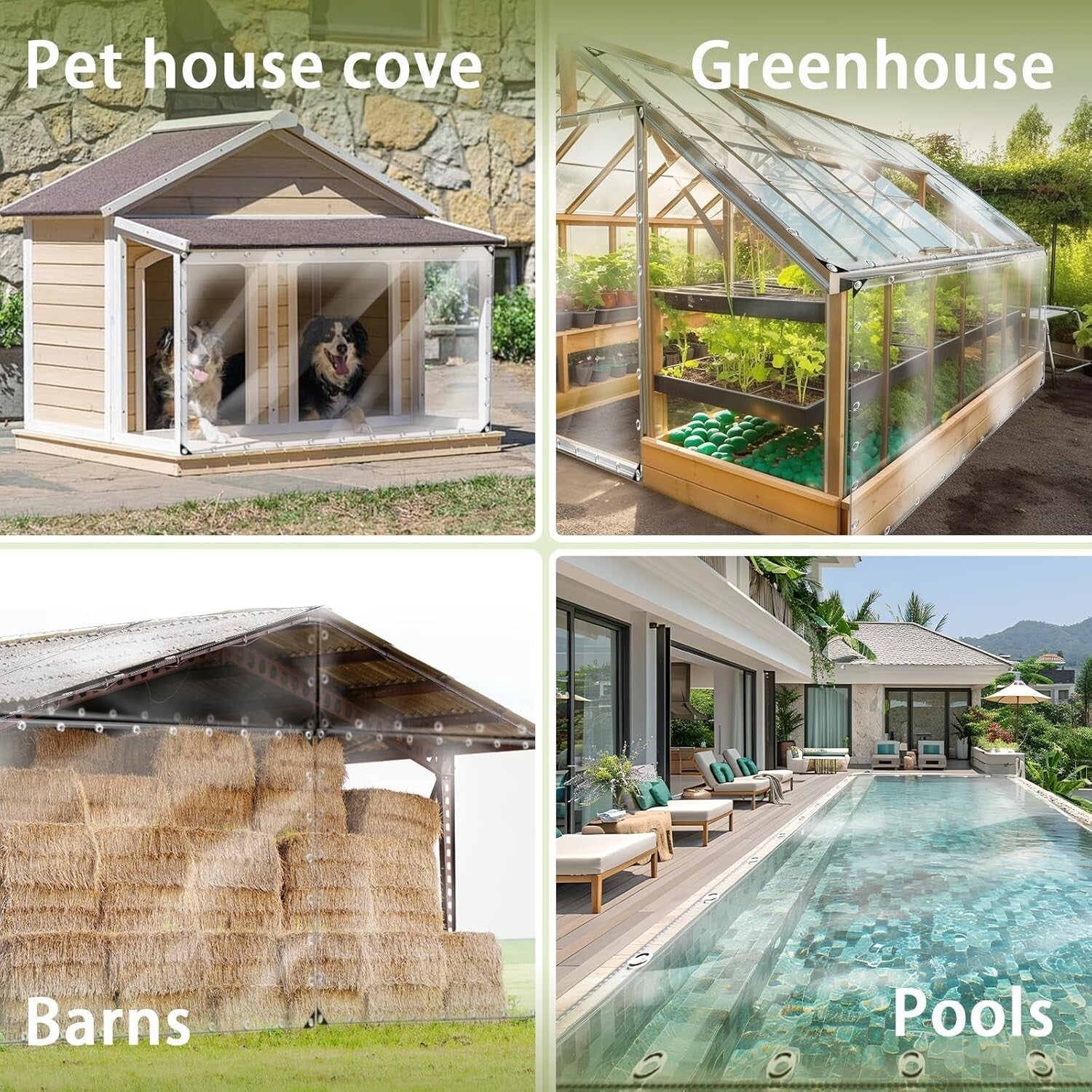 Multi-Purpose Clear Waterproof Tarp 6x20 ft - Perfect for Camping & Greenhouses