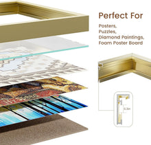Load image into Gallery viewer, 17x23 Gold Aluminum Picture Frame with HD Tempered Glass - Dual Display Elegance