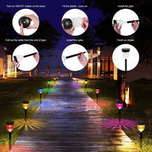 Load image into Gallery viewer, Modern Solar Outdoor Path Lights - Touch Control Color Changing LED Set