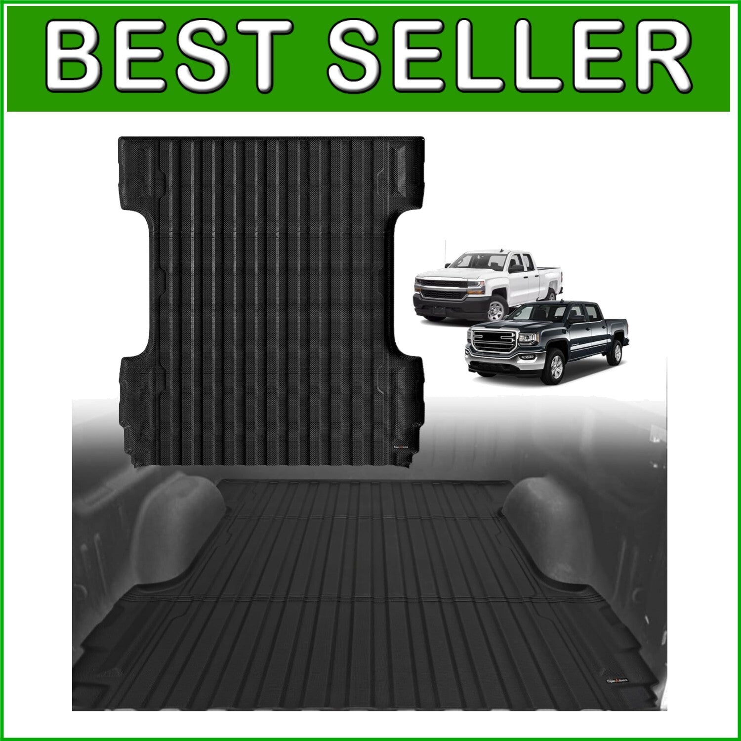 All-Weather 5.8FT Bed Cargo Mat for Silverado/Sierra 1500 with Anti-Slip Design