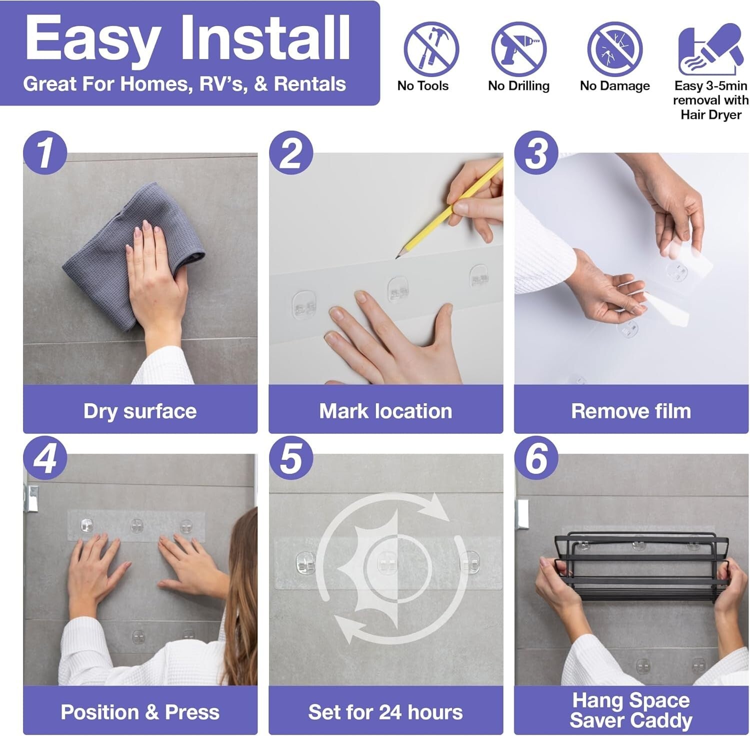 Minimalist Shower Caddy & Soap Holder - Scratch-Resistant Stainless Steel 15 lbs