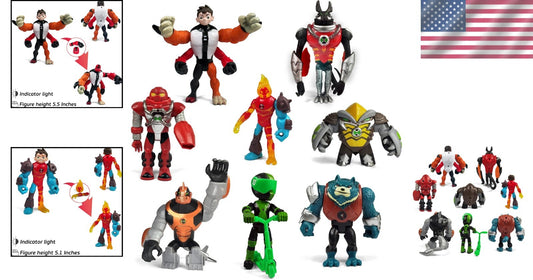 8 Iconic Ben 10 Action Figures Set - Engaging Durable Toys for Imagination