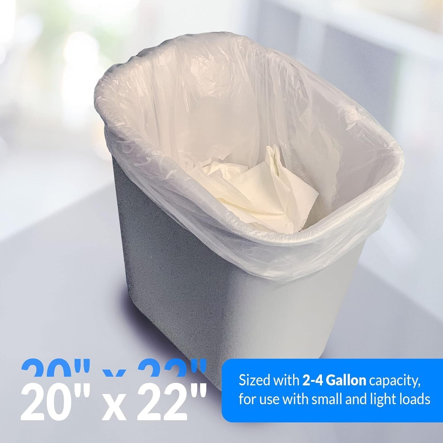 Clear Multi-Use Trash Bags - 2000 Count, Perfect for Small Bins & Clean Ups