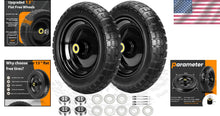 Load image into Gallery viewer, Flat-Free 13” Garden Cart Tires with Enhanced Friction - Maintenance-Free Travel
