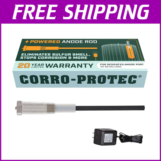 Electric Titanium Anode Rod - 40-89 Gallon Capacity, 20-Year Warranty Guaranteed