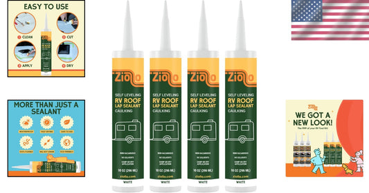 Self-Leveling RV Roof Sealant - White Waterproof EPDM Caulk for Easy Application