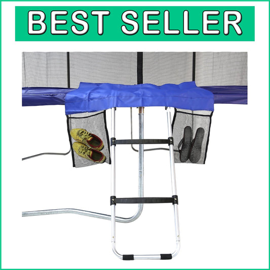Extra Wide Textured Step Ladder Accessory for Safe Trampoline Access - Blue