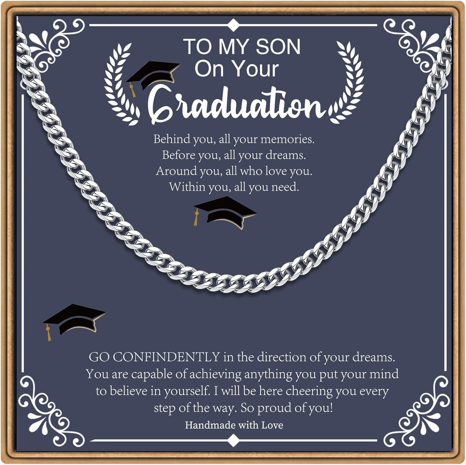 Men's 20in Cuban Link Chain - Stylish Graduation Gift for Dad, Son, or Uncle