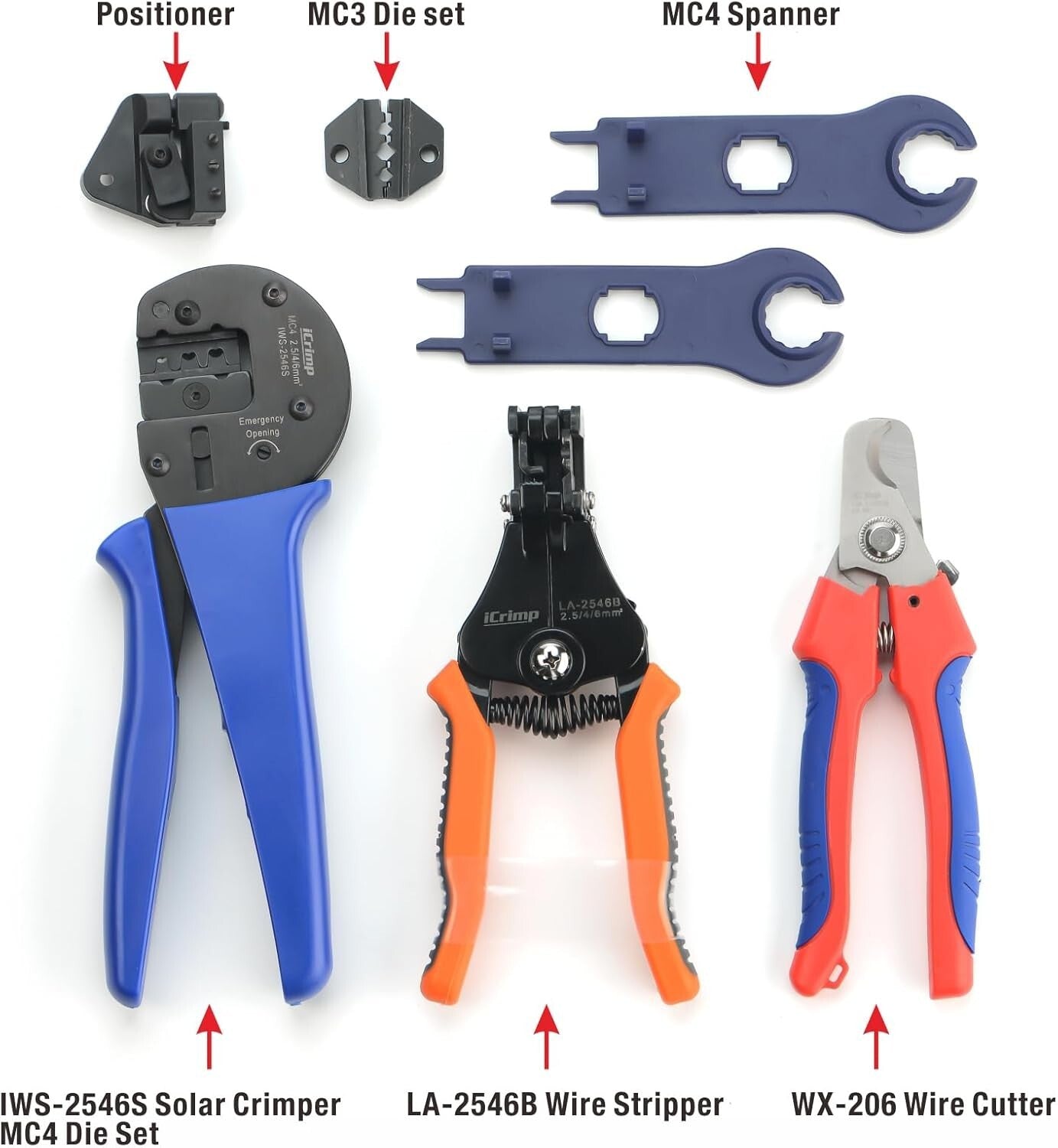 Ergonomic Solar Tool Set: Crimper, Cutter, and Stripper for DIY Installations
