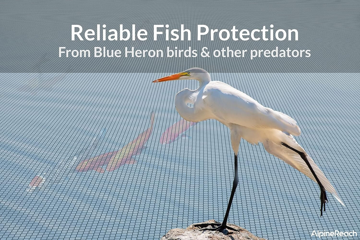 Premium Koi Pond Netting Kit 28x30 ft - Heavy Duty Mesh for Fish Protection