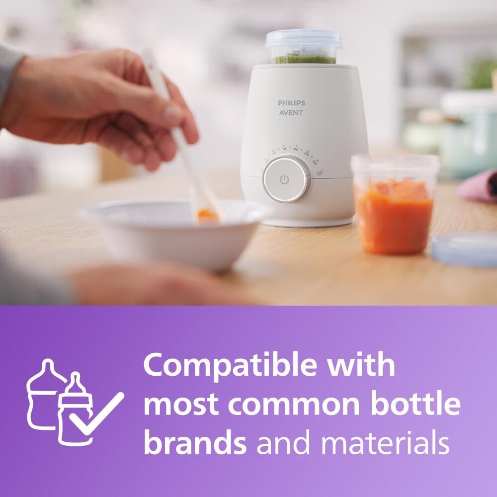 Compact Philips Bottle Warmer - Gentle Heating for Milk & Baby Food in Minutes