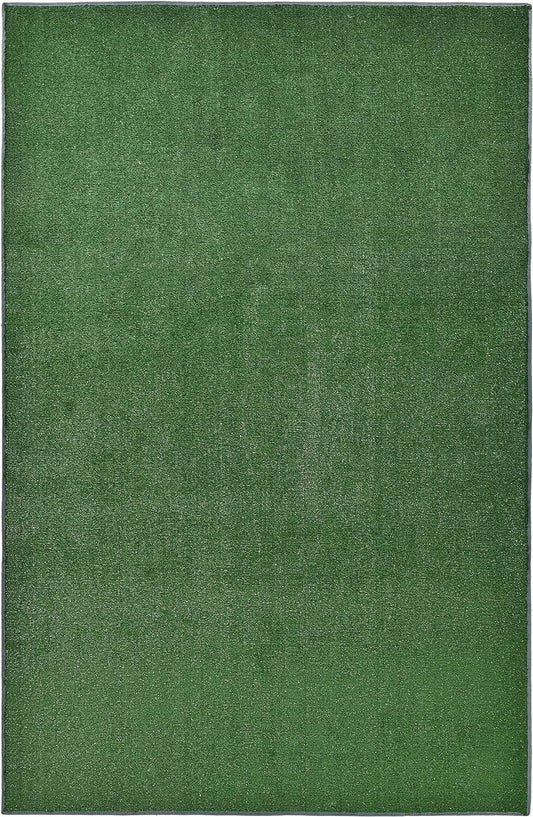 Versatile Green Rectangular Area Rug 6' x 9' for Indoor & Outdoor Spaces