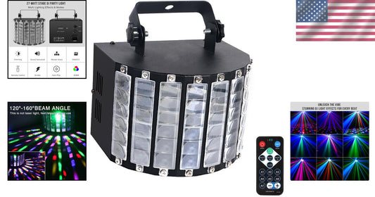 Durable 27W Sound Activated DJ Light - Remote-Controlled for Parties & Weddings