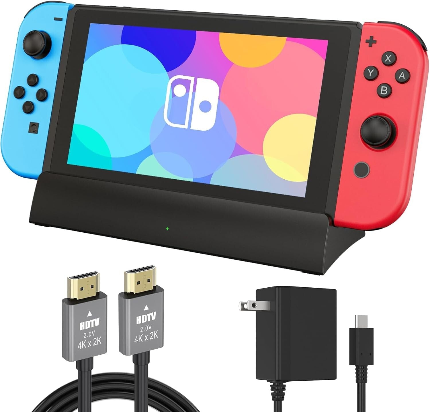 Replacement Nintendo Switch Dock - 4K Output, Lightweight with USB-C Charger