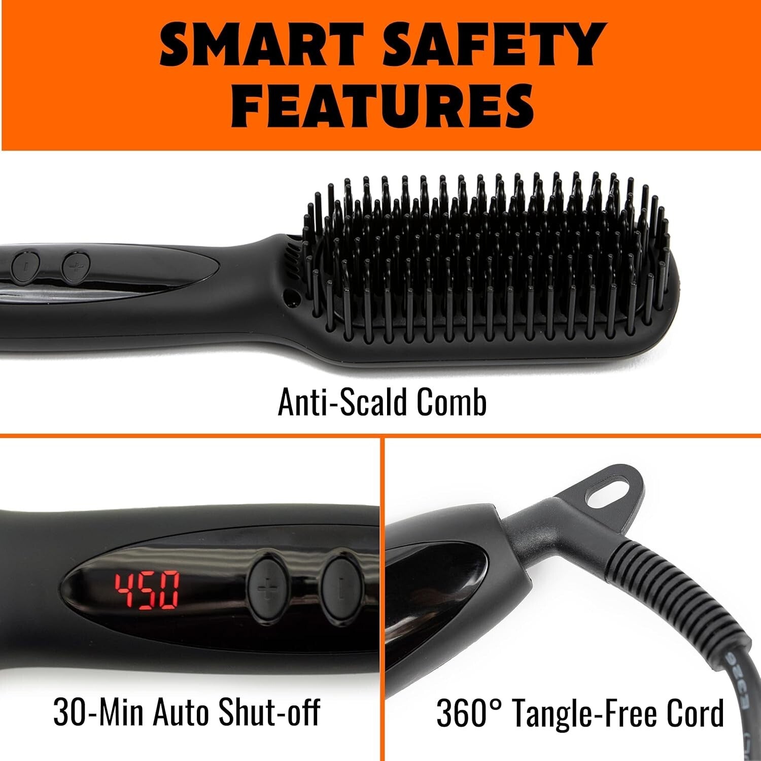 Premium Heated Beard Straightener for Men - Travel Friendly & Lightweight Design