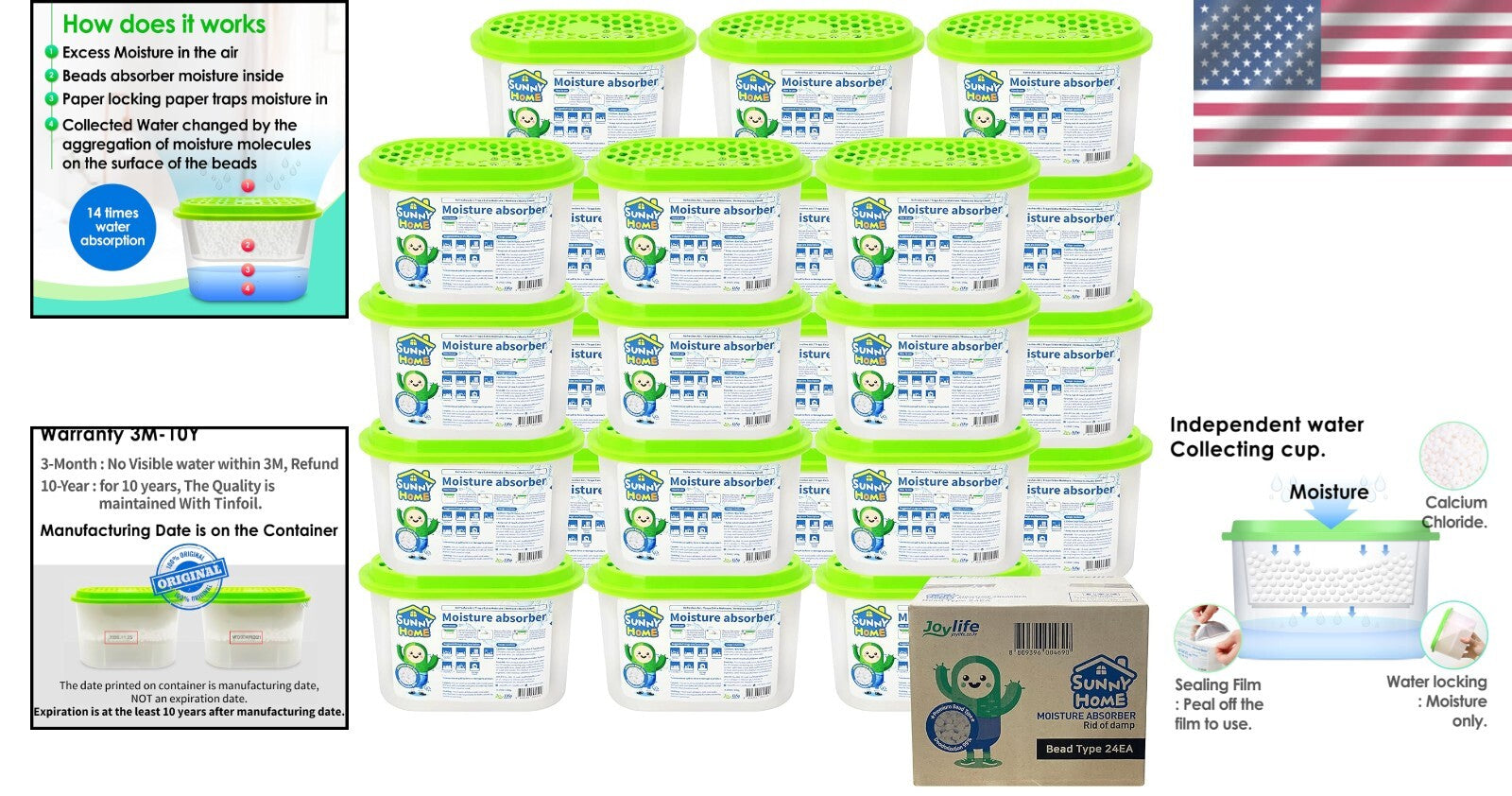 Effective 24-Pack Moisture-Absorbing Beads – Deodorizer for Closets & Bathrooms