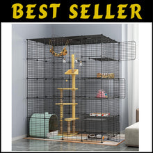 Load image into Gallery viewer, Multi-Pet Metal Cat Cage with 6 Access Points - Ideal Playpen for Cats &amp; More