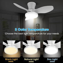 Load image into Gallery viewer, Modern Minimalist 32-Inch Ceiling Fan with Adjustable LED Light &amp; Remote Control