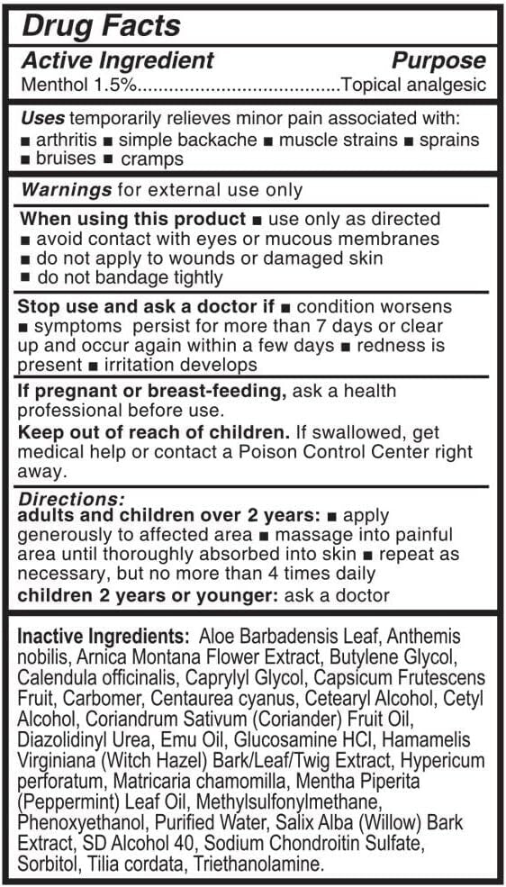 7oz Natural Formula for Muscle Pain & Arthritis Relief - Soothing & Effective