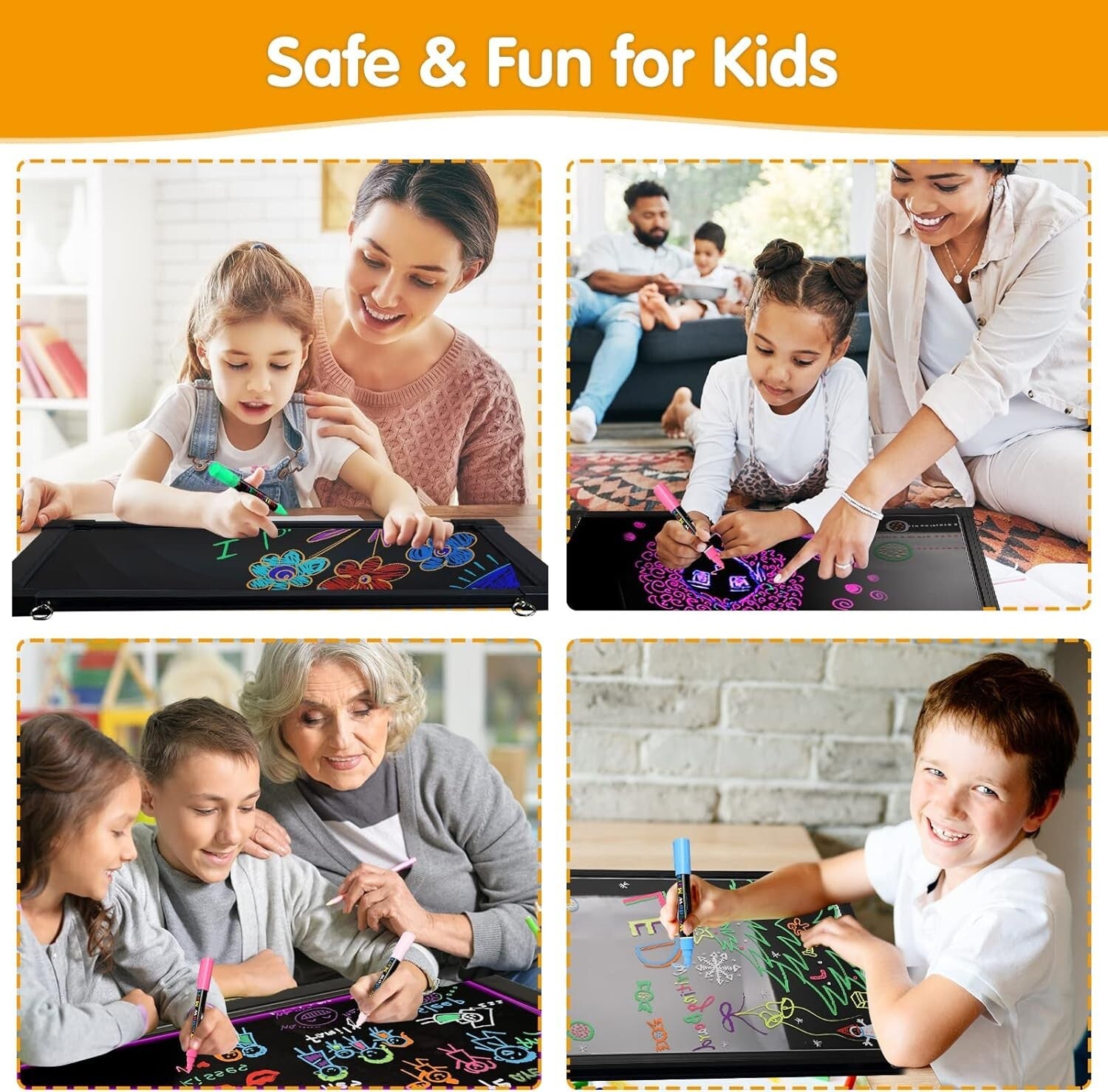 Versatile LED Message Board: 28'' x 20'' Erasable Sign with Remote Control