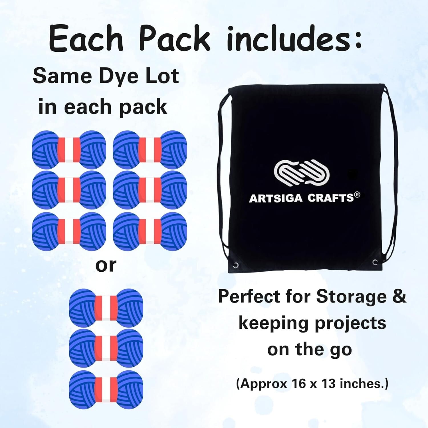 6 Skeins of 24/7 Cotton Amber Yarn with Project Bag for Knitting & Crocheting