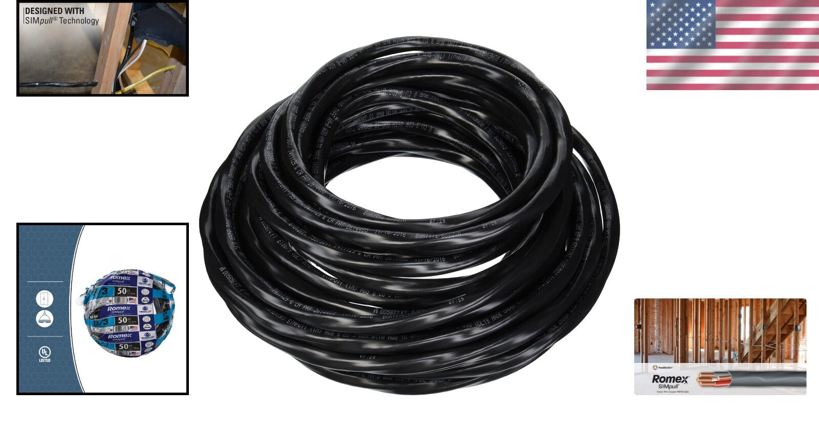 Flexible 50 ft Southwire SIMpull NM-B Wire - Ideal for Home Electrical Projects